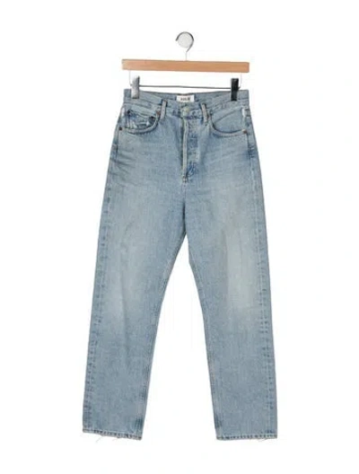 Pre-owned Agolde Mid-rise Straight Leg Jeans In Blue