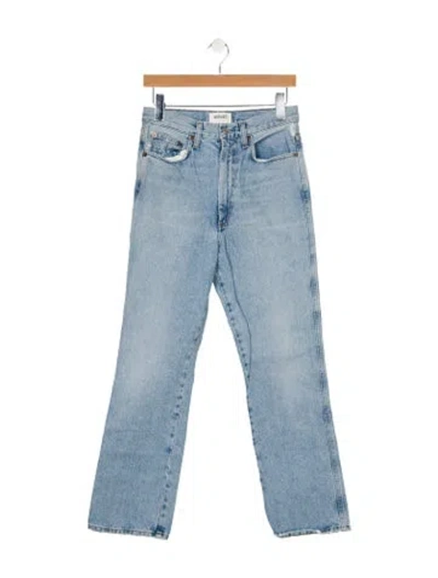 Pre-owned Agolde Mid-rise Straight Leg Jeans In Blue