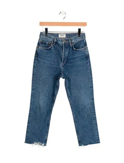 Pre-owned Agolde Mid-rise Straight Leg Jeans In Blue