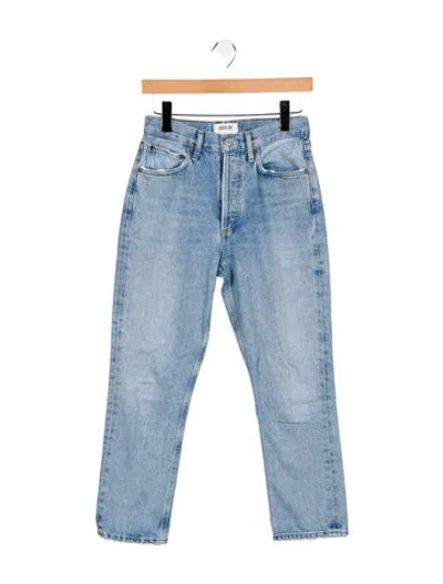 Pre-owned Agolde Mid-rise Straight Leg Jeans In Blue