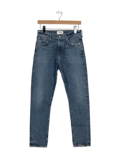 Pre-owned Agolde Mid-rise Straight Leg Jeans In Blue