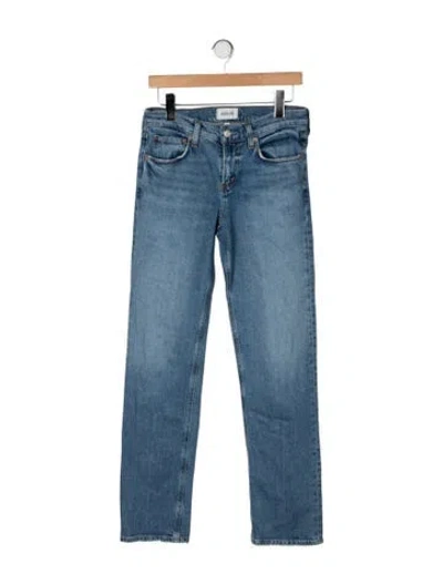 Pre-owned Agolde Mid-rise Straight Leg Jeans In Blue