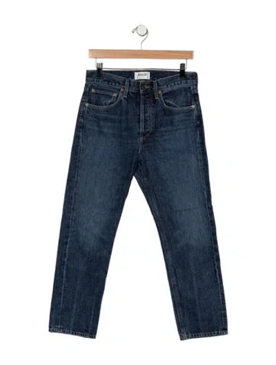 Pre-owned Agolde Mid-rise Straight Leg Jeans In Blue