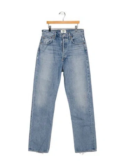 Pre-owned Agolde Mid-rise Straight Leg Jeans In Blue