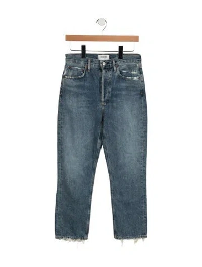 Pre-owned Agolde Mid-rise Straight Leg Jeans In Blue