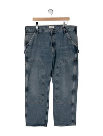 Pre-owned Agolde Mid-rise Straight Leg Jeans In Blue