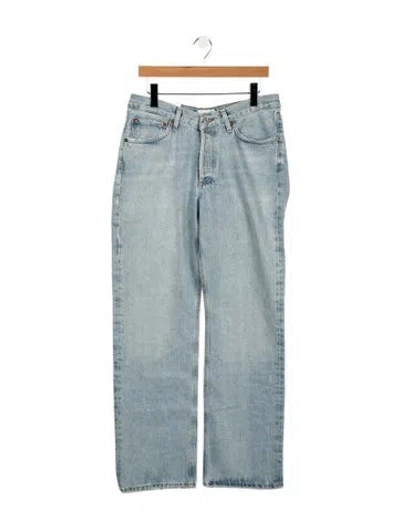 Pre-owned Agolde Mid-rise Straight Leg Jeans In Blue