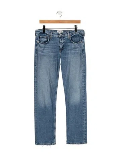 Pre-owned Agolde Mid-rise Straight Leg Jeans In Blue