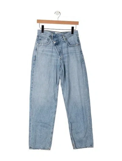 Pre-owned Agolde Mid-rise Straight Leg Jeans In Blue