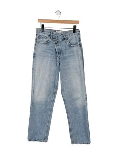 Pre-owned Agolde Mid-rise Straight Leg Jeans In Blue