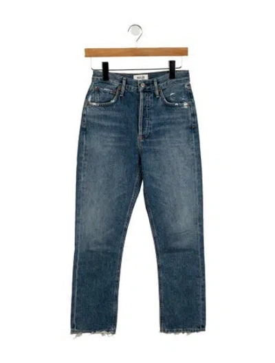 Pre-owned Agolde Mid-rise Straight Leg Jeans In Blue
