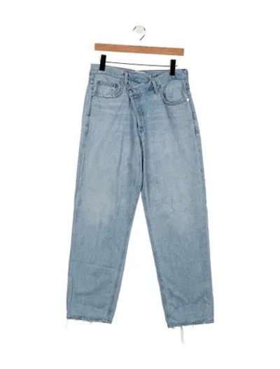 Pre-owned Agolde Mid-rise Straight Leg Jeans In Blue