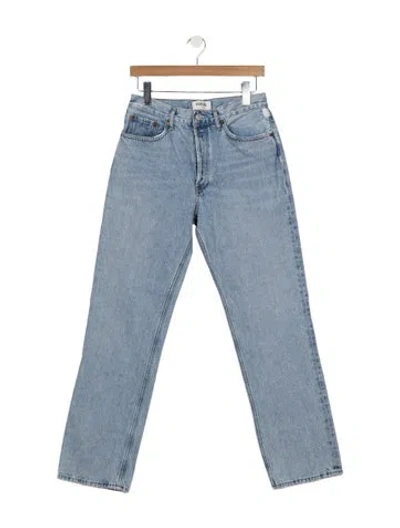 Pre-owned Agolde Mid-rise Straight Leg Jeans In Blue