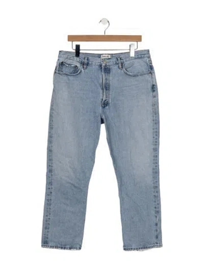 Pre-owned Agolde Mid-rise Straight Leg Jeans In Blue