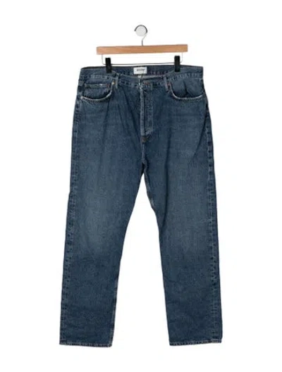 Pre-owned Agolde Mid-rise Straight Leg Jeans In Blue