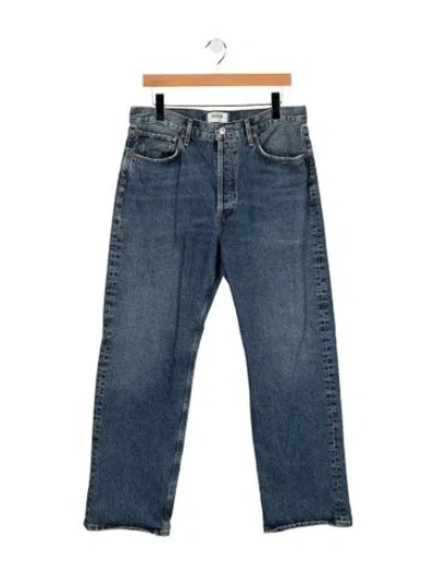 Pre-owned Agolde Mid-rise Straight Leg Jeans In Blue