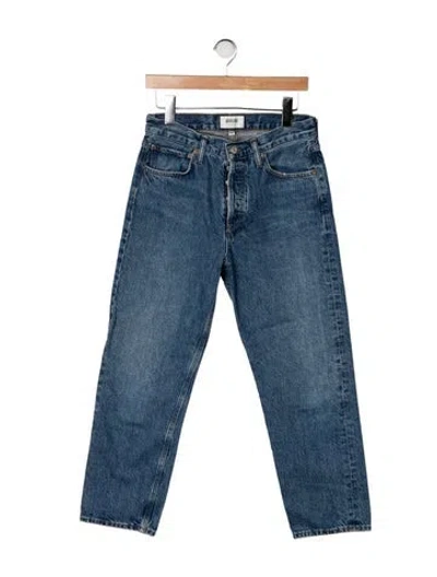 Pre-owned Agolde Mid-rise Straight Leg Jeans In Blue