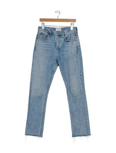 Pre-owned Agolde Mid-rise Straight Leg Jeans In Blue