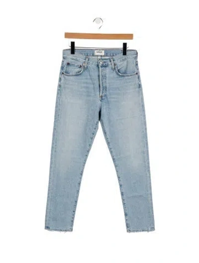 Pre-owned Agolde Mid-rise Straight Leg Jeans In Blue