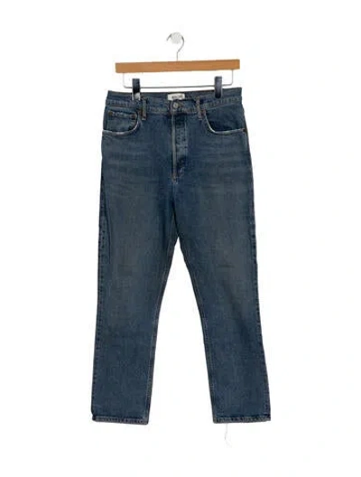 Pre-owned Agolde Mid-rise Straight Leg Jeans In Blue