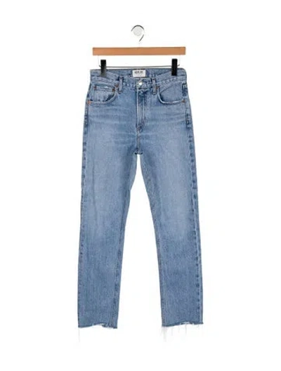 Pre-owned Agolde Mid-rise Straight Leg Jeans In Blue