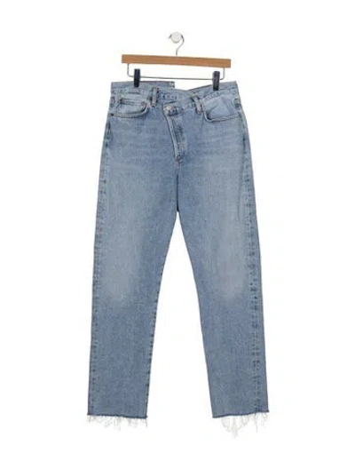 Pre-owned Agolde Mid-rise Straight Leg Jeans In Blue