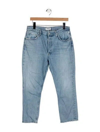 Pre-owned Agolde Mid-rise Straight Leg Jeans In Blue