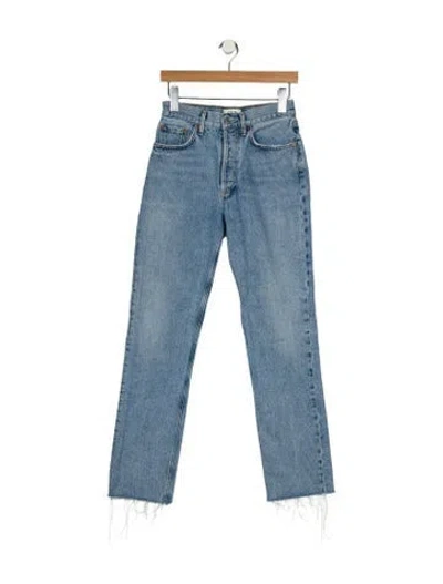 Pre-owned Agolde Mid-rise Straight Leg Jeans In Blue