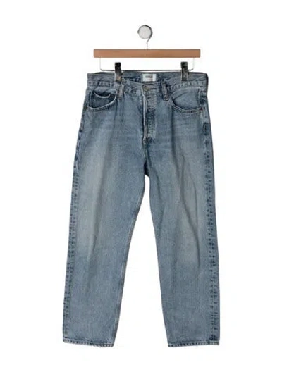 Pre-owned Agolde Mid-rise Straight Leg Jeans In Blue