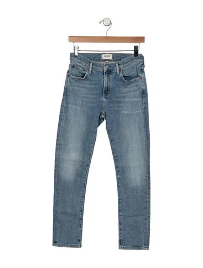 Pre-owned Agolde Mid-rise Straight Leg Jeans In Blue