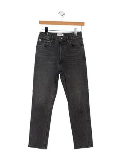 Pre-owned Agolde Mid-rise Straight Leg Jeans In Gray