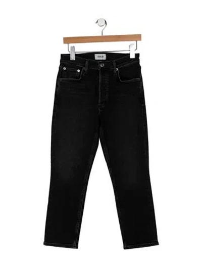 Pre-owned Agolde Mid-rise Straight Leg Jeans In Gray