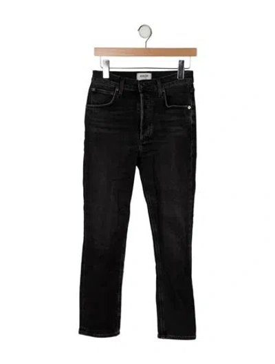Pre-owned Agolde Mid-rise Straight Leg Jeans In Gray