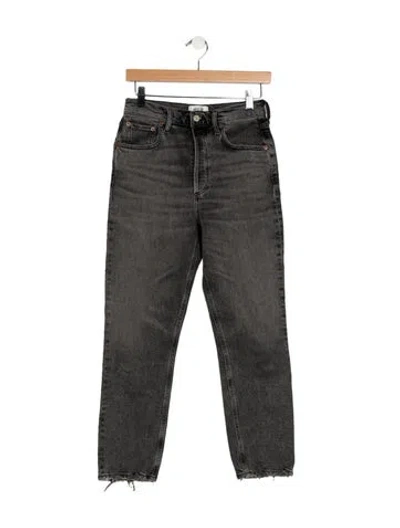 Pre-owned Agolde Mid-rise Straight Leg Jeans In Gray