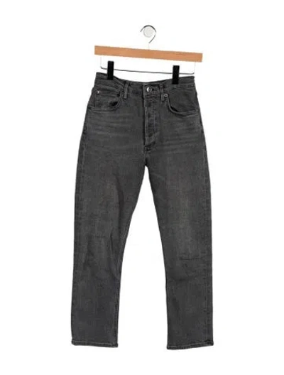Pre-owned Agolde Mid-rise Straight Leg Jeans In Gray