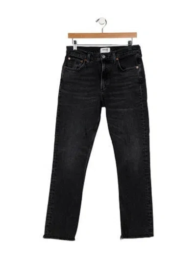 Pre-owned Agolde Mid-rise Straight Leg Jeans In Gray