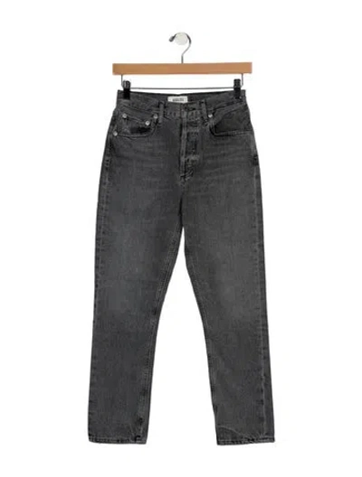Pre-owned Agolde Mid-rise Straight Leg Jeans In Gray