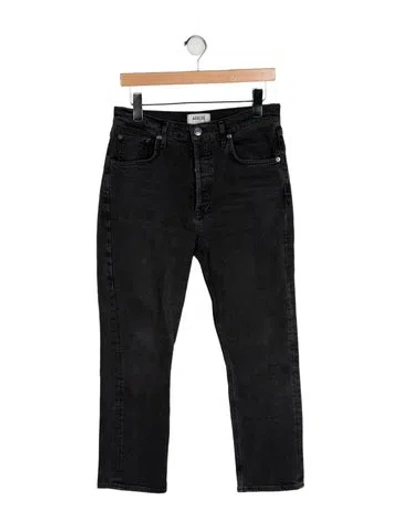 Pre-owned Agolde Mid-rise Straight Leg Jeans In Gray