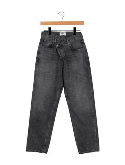 Pre-owned Agolde Mid-rise Straight Leg Jeans In Gray