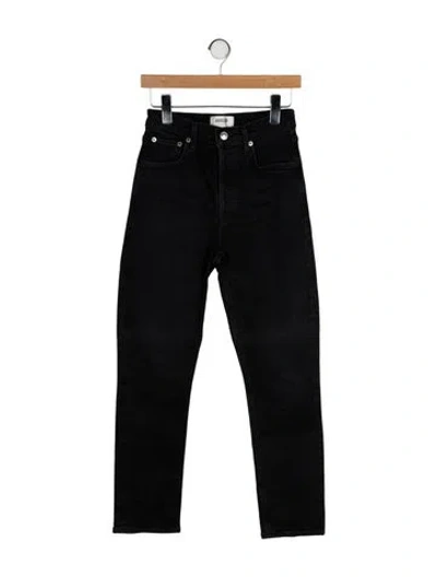 Pre-owned Agolde Mid-rise Straight Leg Jeans In Gray