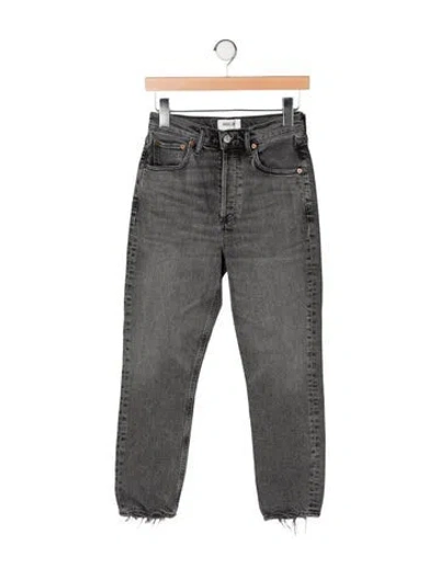 Pre-owned Agolde Mid-rise Straight Leg Jeans In Gray