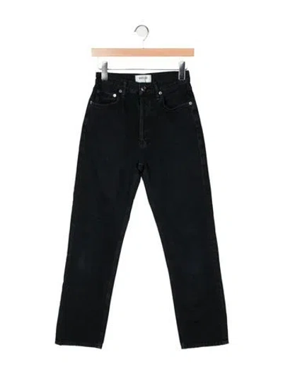 Pre-owned Agolde Mid-rise Straight Leg Jeans In Gray