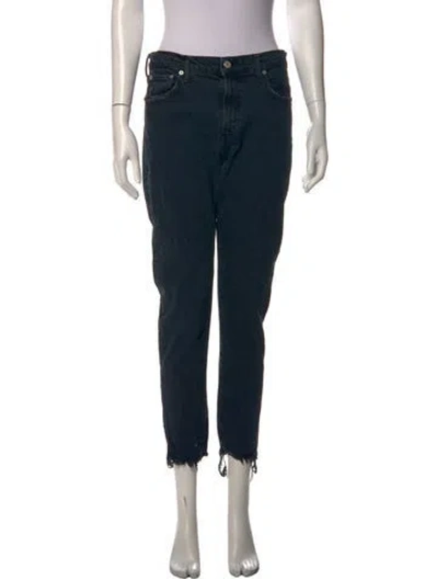 Pre-owned Agolde Mid-rise Straight Leg Jeans In Gray