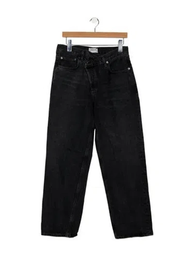 Pre-owned Agolde Mid-rise Straight Leg Jeans In Green