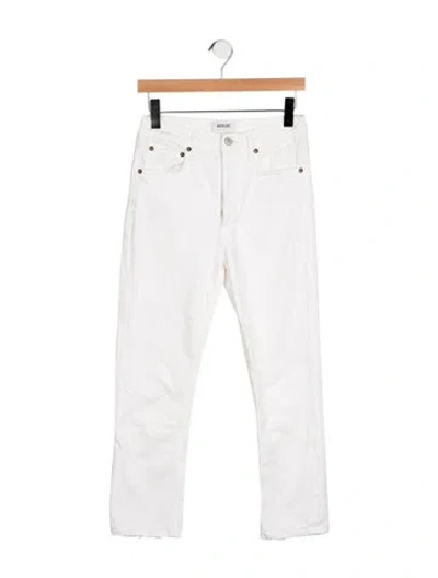 Pre-owned Agolde Mid-rise Straight Leg Jeans In Neutral
