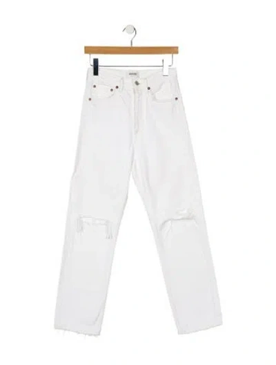 Pre-owned Agolde Mid-rise Straight Leg Jeans In Neutral