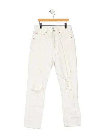 Pre-owned Agolde Mid-rise Straight Leg Jeans In Neutral