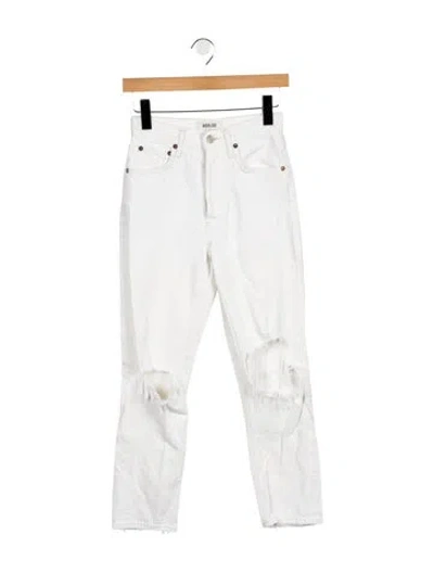 Pre-owned Agolde Mid-rise Straight Leg Jeans In Neutral