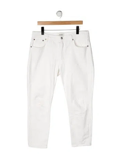 Pre-owned Agolde Mid-rise Straight Leg Jeans In Neutral
