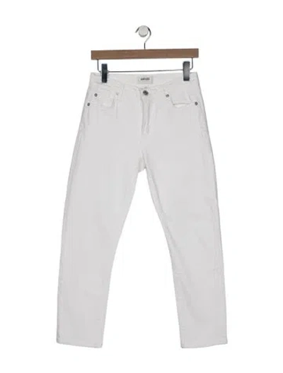 Pre-owned Agolde Mid-rise Straight Leg Jeans In White